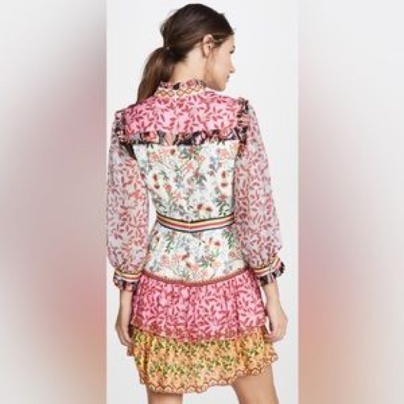 NWT ALICE + OLIVIA KATHY FLORAL MINI DRESS - Picture 2 of 12